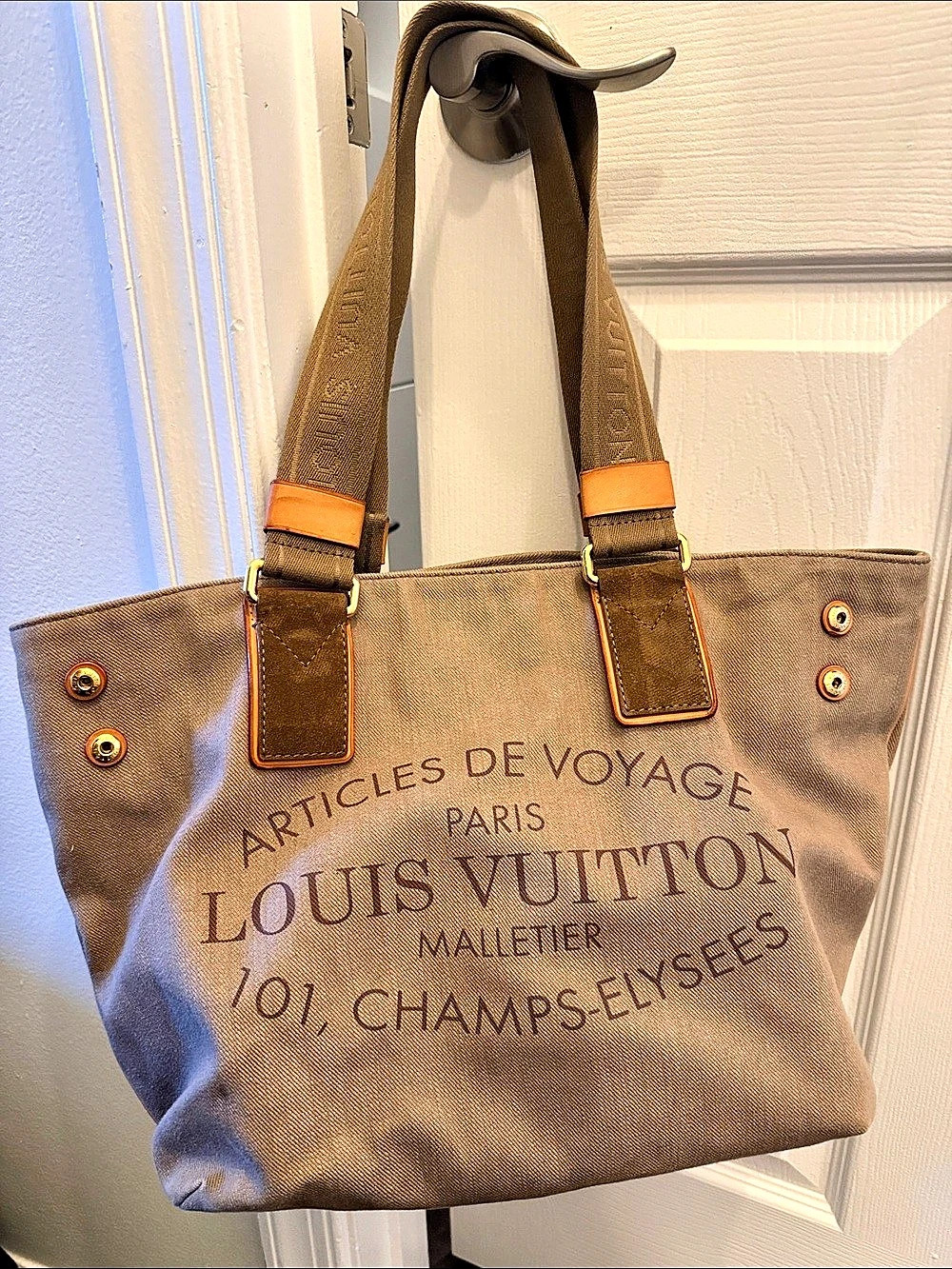 Louis Vuitton Articles de Voyage Cabas Tote in Brown & Tan